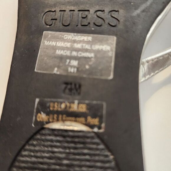 Guess Womens Shiney Silver with Bling Slip on Sandal in Size 7.5 - Picture 6 of 8